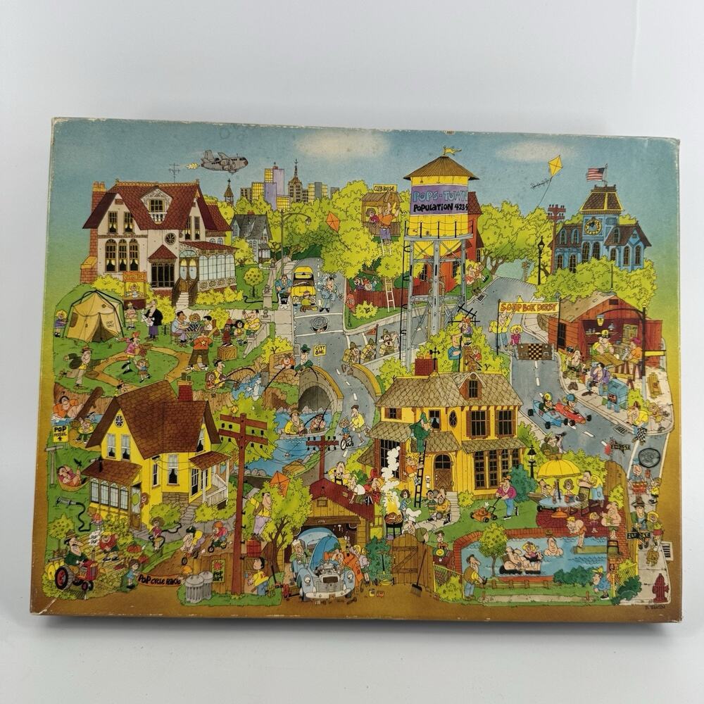 Springbok 1978 Vtg Jigsaw Puzzle Pops-Town Hallmark Cards 500+ Pc Complete